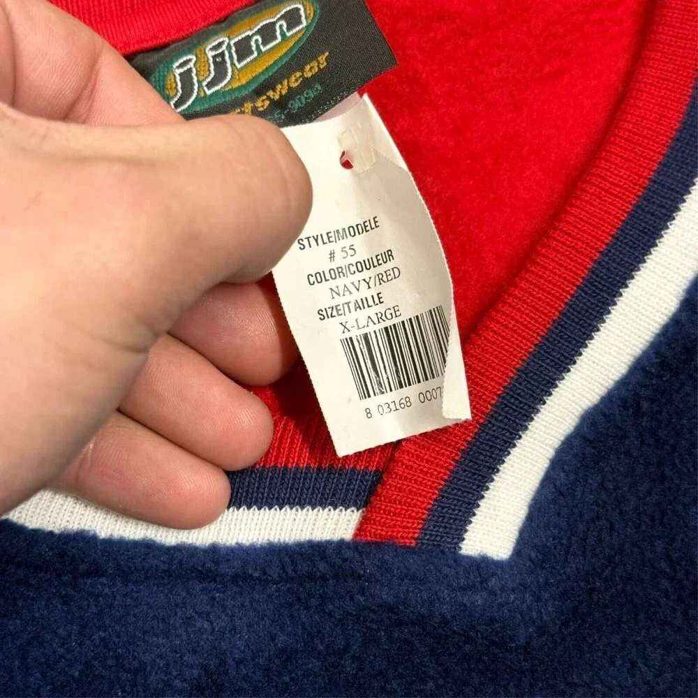 BNWT Vintage 00s JJM Team USA Hockey Team Fleece Oversized Sweater XL - Picture 6 of 7